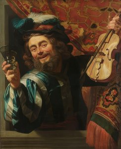 性格开朗的小提琴家。 1623 作者 格里特·范·洪特霍斯特