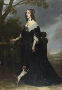 伊丽莎白·斯图尔特（1596-1662）的肖像，波希米亚女王，选民帕拉丁·弗雷德里克五世的妻子和詹姆斯一世的女儿，1642年 作者 Gerrit van Honthorst