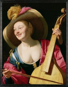 中提琴-达冈巴演奏者（另见 64635） 作者 Gerrit van Honthorst