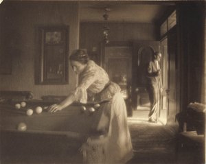 台球游戏，约1907年（白金打印）