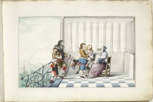 露台上的公司 作者 Gesina ter Borch（艺术家签名）