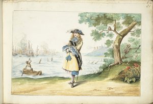 摩西-特尔博尔赫在英国海岸 作者 Gesina ter Borch（艺术家签名）