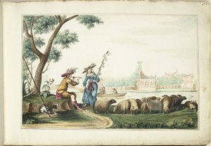 河边的田园风光 作者 Gesina ter Borch（艺术家签名）
