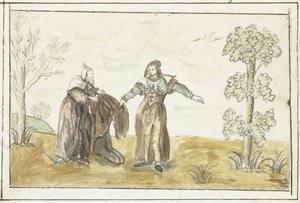 隐士把斗篷送给一位女士 作者 Gesina ter Borch