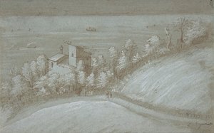 海边有鸽子窝和树的房子，16世纪。 作者 赫拉尔多·西博