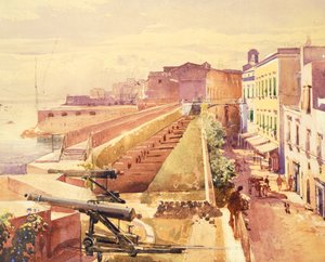 加埃塔的炮台，由贾辛托-吉甘特（1806-1876）设计，意大利 作者 贾辛托·吉甘特（Giacinto Gigante）