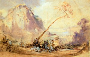 索伦托风景，约 1848 年，Giacinto Gigante（1806-1876 年）绘，水彩，34x51 厘米。 作者 贾辛托·吉甘特（Giacinto Gigante）