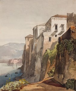 索伦托的塔索之家，由Princess Maria Annunziata di Borbone（1843-1871）添加，1853年（铅笔，wc和水粉在纸上）