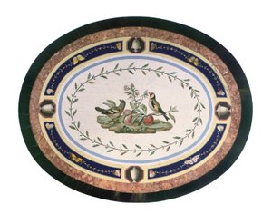 Micromosaic桌面，罗马，18世纪晚期（镶嵌马赛克，ormolu的乌木和缎木） 作者 贾科莫（到）拉斐尔（Raffaelli）