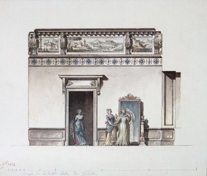 巴甫洛夫斯克宫。更衣室设计，1790年代末