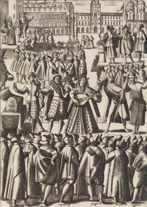 Intartenimento che dano ogni giorno li Ciarlatani in Piazza di S. Marco al Populo..., 约1610。 作者 贾科莫·佛朗哥（Giacomo Franco）