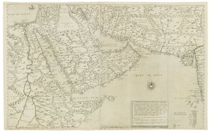 印度和东南亚地图； 1561年亚洲第三部分的绘画 作者 贾科莫·加斯塔利（Giacomo Gastaldi）