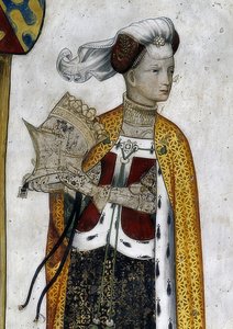 代表萨卢佐（Saluzzo）的玛格丽特及其同伴为历史和神话英雄和女英雄。详细信息：Tommaso II的妻子Riccarda di Sicilia，饰演Amazon Queen Lampeto。 1418-30 作者 Giacomo Jaquerio