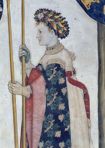 The Nine Worthies和Nine Worthy Women，Semiramis的细节，1418-30（壁画）