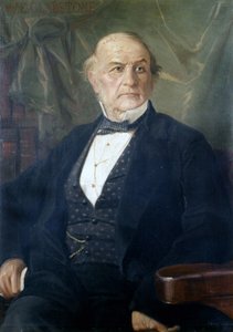 威廉·尤尔特·格莱斯顿 (William Ewart Gladstone) 的肖像。英国政治家（1809 年至 1898 年）。曼特加扎的绘画。 米兰复兴博物馆