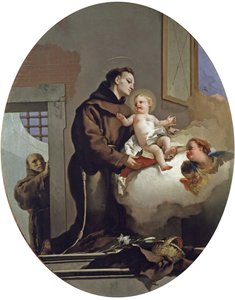 帕多瓦的圣安东尼与婴儿耶稣，1767-1769年 作者 贾安巴蒂斯塔·提埃波罗