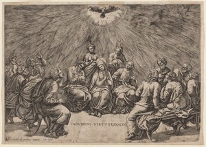 圣灵降临节 作者 Gian Jacopo Caraglio，拉斐尔之后