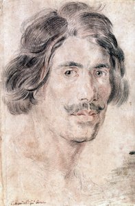 Gian Lorenzo Bernini (Bernin) (1598 - 1680) 的自画像，意大利雕塑家、画家和建筑师。 罗马国家版画和绘图部。 作者 吉安·洛伦佐·贝尼尼