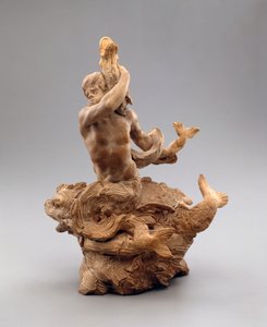 Triton with Sea Serpent，c.1630（赤土陶器）
