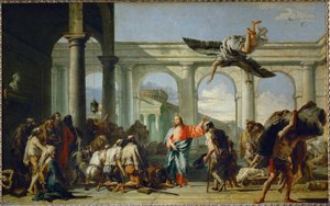 Jesus guerissant le paralytique de Bethesda - 耶稣医治贝塞斯达的瘫痪病人 ... 作者 Giandomenico (1727-1804) Tiepolo