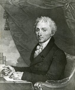 美国第5任总统詹姆斯-门罗（b/w litho）。 作者 吉尔伯特·斯图尔特（Gilbert Stuart）
