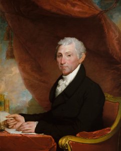 詹姆斯·门罗（James Monroe），c.1820-22（布面油画） 作者 吉尔伯特·斯图尔特（Gilbert Stuart）