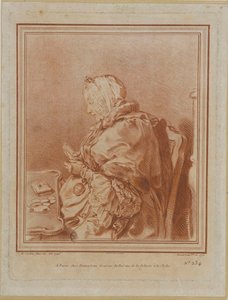 杰夫林夫人的肖像，1699-1777年，1770年。 作者 吉尔斯·德玛多（Gilles Demarteau）