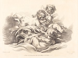 三个小天使在海豚般的波浪上玩耍。 作者 吉尔斯·德玛多（Gilles Demarteau）