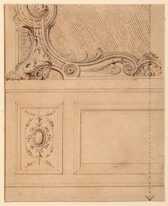 图纸，壁板下部设计，1714 年 作者 吉尔斯·玛丽·奥本诺德（Gilles Marie Oppenord）