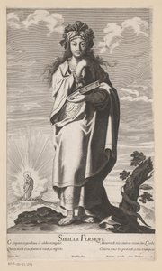 波斯茜比勒，背景是带着孩子的玛丽亚
Sibyl Persique（物品上的标题）
西伯利尔（系列名称）
茜贝勒》（系列名称）