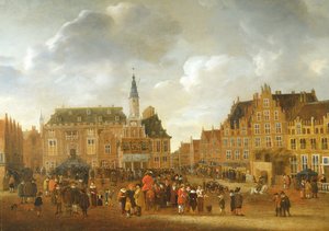 1648年，哈勒姆市政厅阳台宣布了明斯特和平条约 作者 吉利斯·罗姆布特