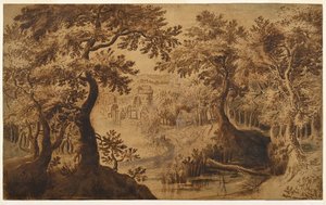 木质景观与远景 作者 Gillis van III (圈子) Coninxloo
