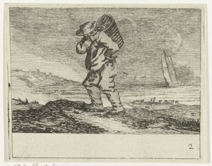 沙丘景观与渔夫
Verscheyden 海滩和水景，Jan Percelles（系列名称）