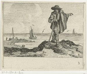 沙丘景观与步行者
Verscheyden Stranden en water gesichten gedaen by Jan Percelles（系列名称） 作者 Jan Porcellis（拒绝归属）