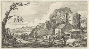 风景与旅人 人物山水十二幅（实物题名） 作者 克拉斯·扬斯。 Visscher (II) (可能)