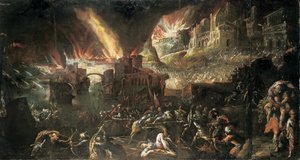 埃涅阿斯从燃烧的特洛伊手中拯救父亲 作者 Gillis van Valckenborch