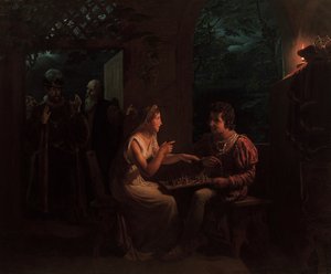 斐迪南和米兰达在下象棋，1822年。
