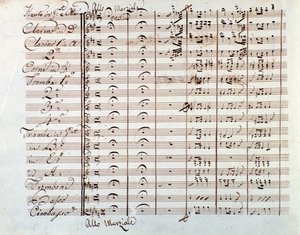 Page of musical score of La gazza ladra (The Thieving Magpie) by Gioacchino Rossini