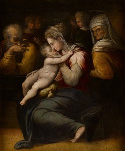 神圣家族》，约 1540 年（布面油画） 作者 Giorgio (attr.to) 瓦萨里