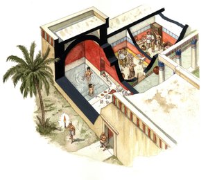 埃及古迹：埃及浴室和希腊化时期（公元前 4-1 世纪）的浴室。 作者 乔治·阿尔贝蒂尼