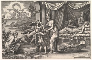 出生寓言，1558年。 作者 乔治·吉西（Giorgio Ghisi）