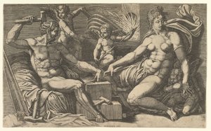 金星和火神在伪造，ca。 1555。