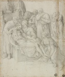 哀叹，1540-68 作者 乔治·朱利奥·克洛维奥（Giorgio Giulio Clovio）