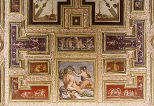 Ceres护理Triptolemus，Altoviti天花板的细节，1553壁画 作者 乔治·瓦萨里（Giorgio Vasari）