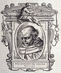 Beato Angelico dit Fra Angelico (Guido Di Pietro Da Mugello) 1390-1455，意大利画家的肖像。在乔治-瓦萨里1568年的《意大利最好的雕塑家和建筑师的生活》中。
