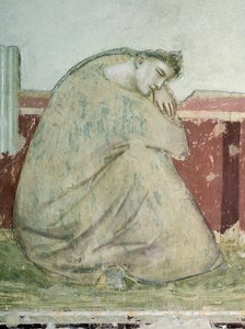 圣方济各向圣安东尼显灵，乔托（1267-1337），壁画，细节，圣克罗齐大教堂，巴尔迪教堂，佛罗伦萨，1325-1330。 作者 乔托（c.1266 1337）