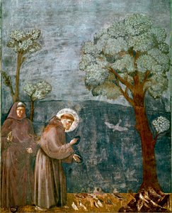 阿西西 (San Francesco) 的圣弗朗索瓦 (Saint Francois) 生平集：“鸟类的预言””乔托 (Ambrogio di Bondone) 的壁画