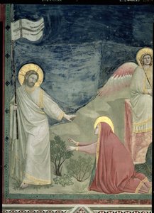 Noli me Tangere，基督和玛利亚抹大拉的细节，c.1305
