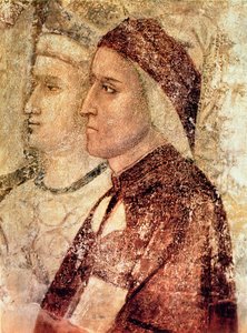 天堂，Dante Alighieri（1265-1321）c.1336的细节 作者 Giotto di Bondone学校的Giotto di Bondone学校的
