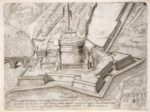 Hadrian墓，来自&39;Cosmo Medici Duci florentinor&39;，于1569年出版 作者 Giovanantonio Dosio